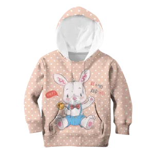 Rabbit Be Happy And Smile Custom Cosplay Kid Hoodie