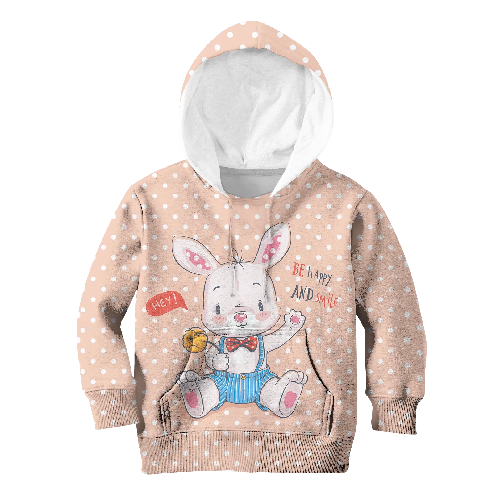 Rabbit Be Happy And Smile Custom Cosplay Kid Hoodie