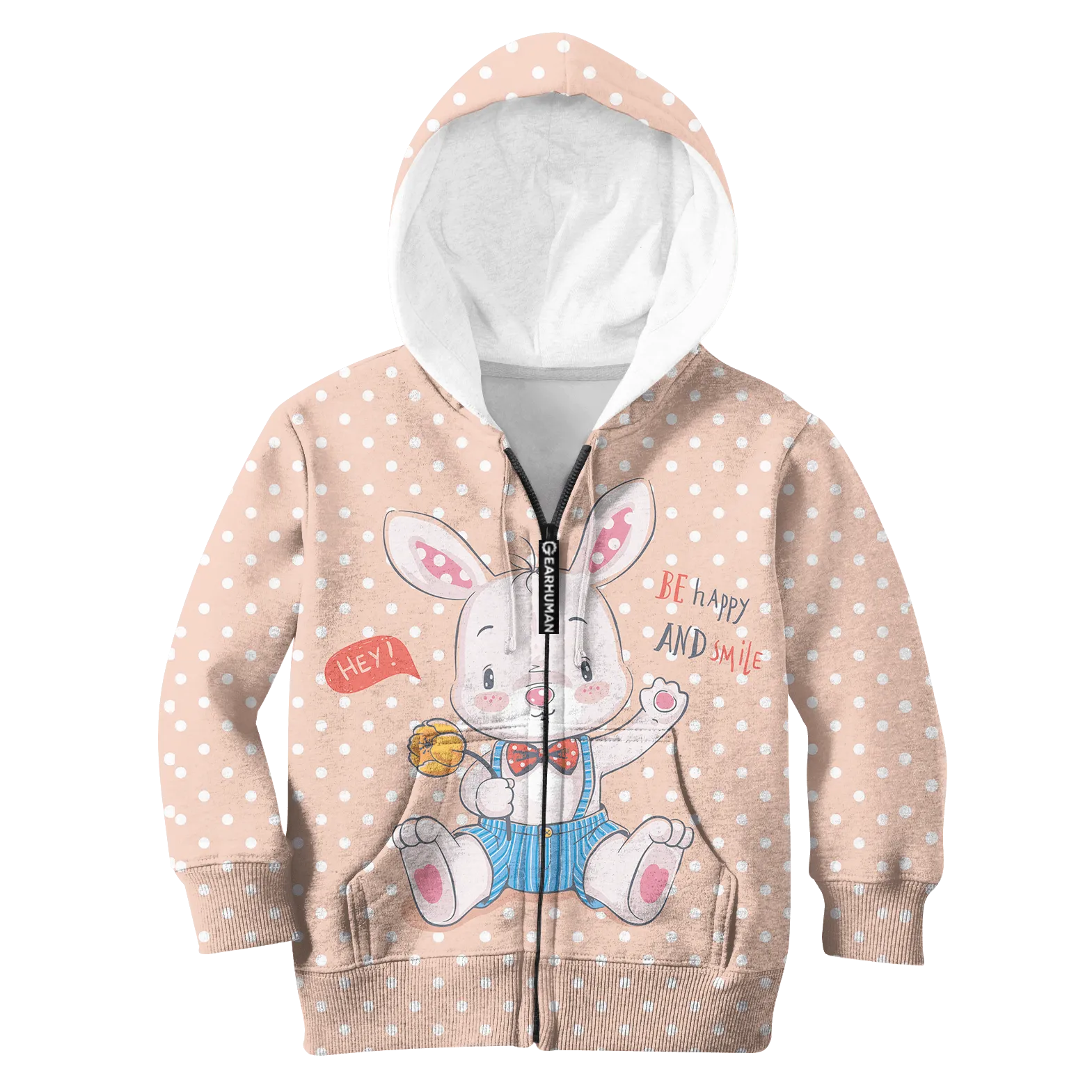 Rabbit Be Happy And Smile Custom Cosplay Kid Hoodie