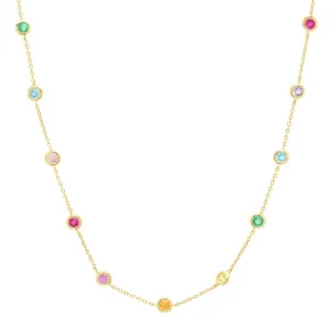 Rainbow Bezel Set Necklace