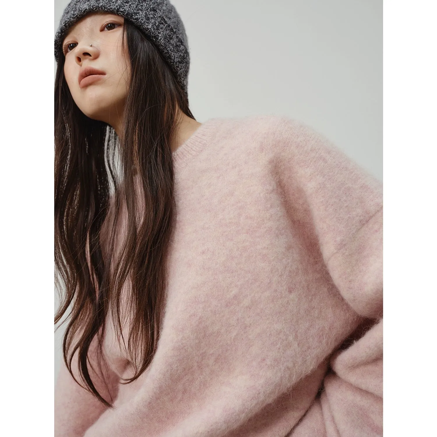Rainbow Candy Half-High Collar Wool Sweater