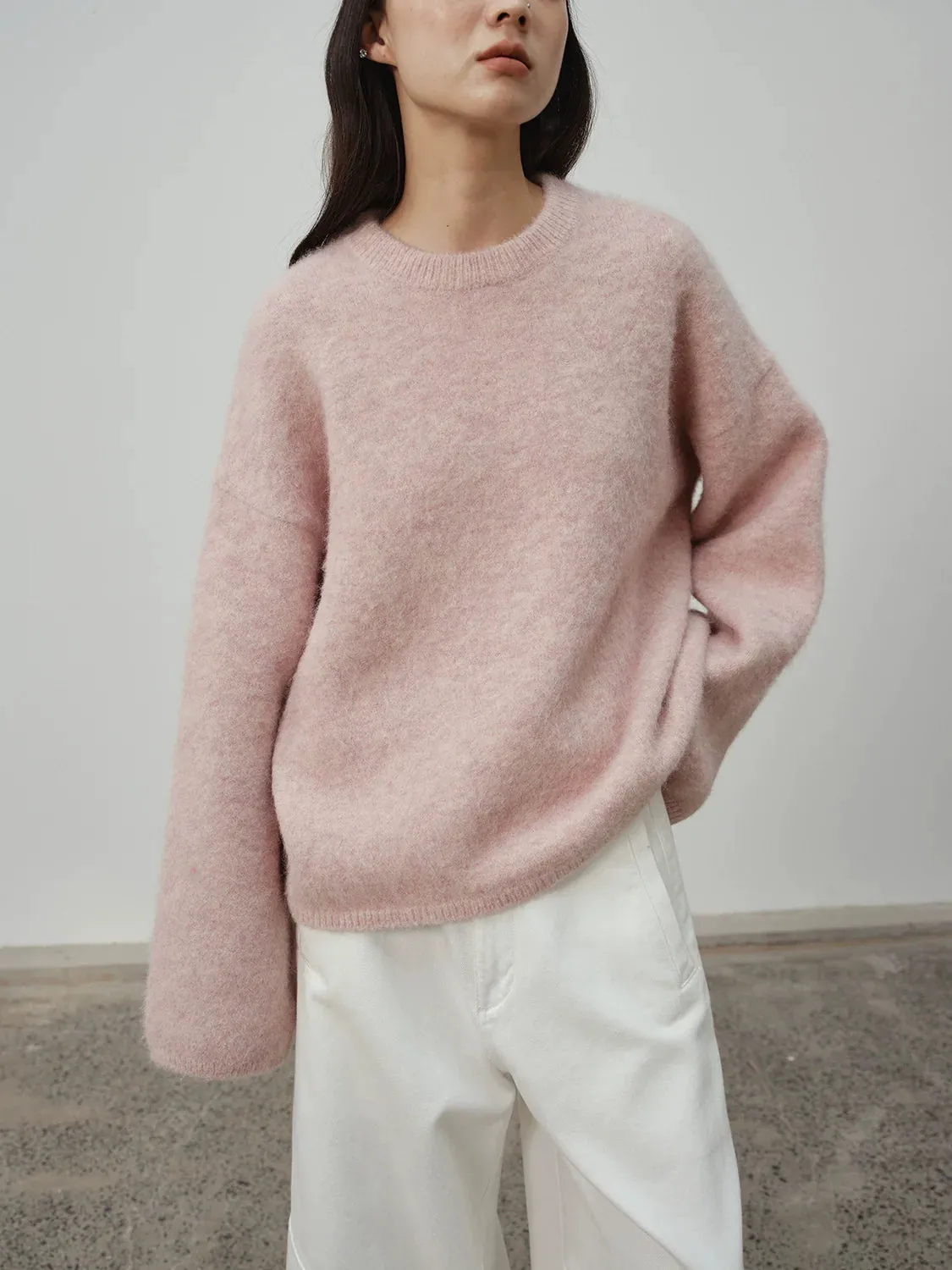Rainbow Candy Half-High Collar Wool Sweater