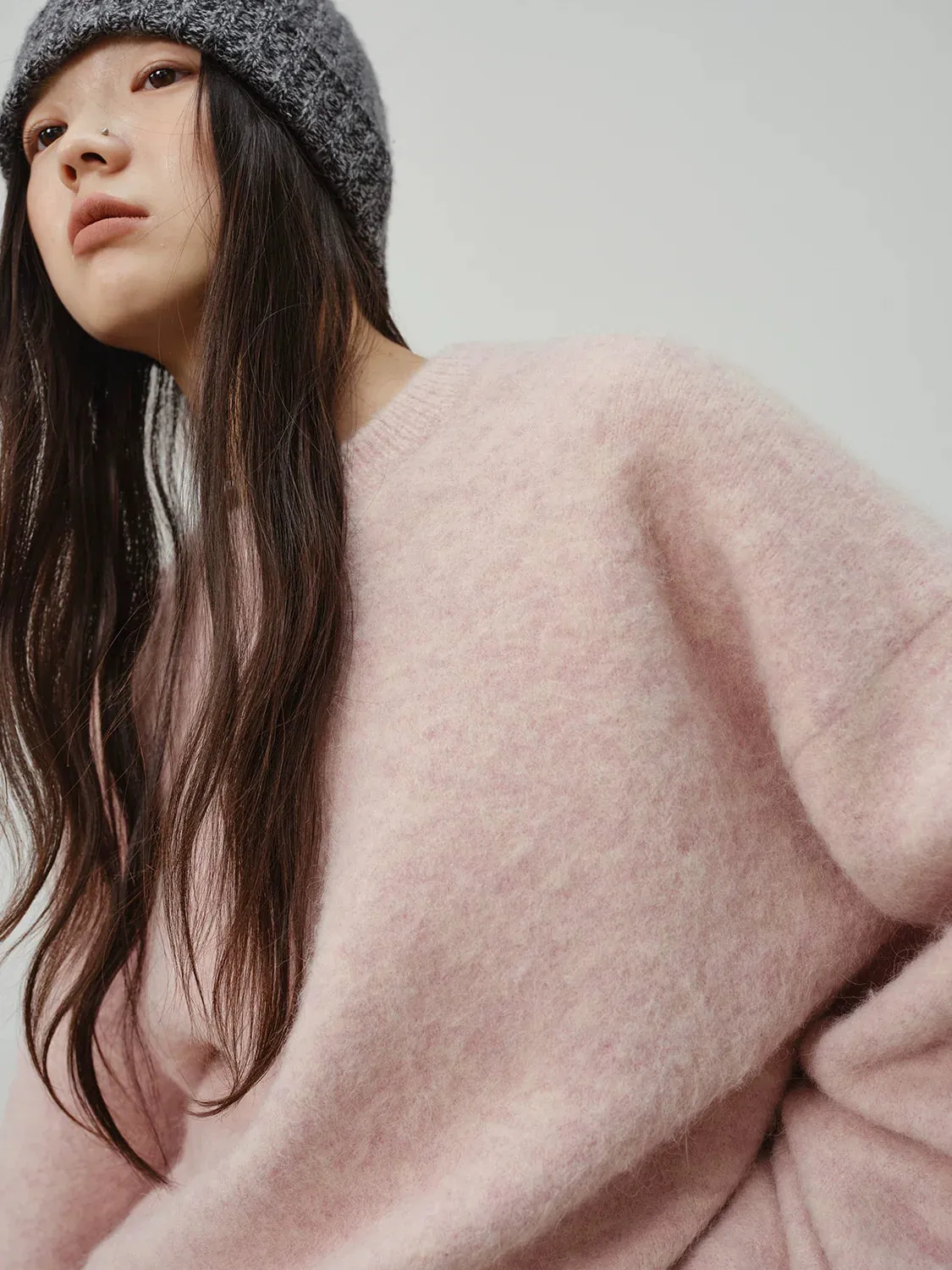 Rainbow Candy Half-High Collar Wool Sweater