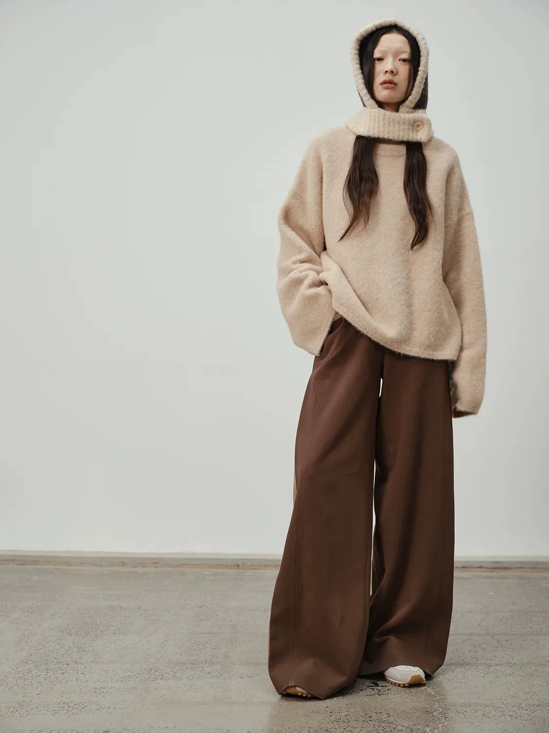 Rainbow Candy Half-High Collar Wool Sweater