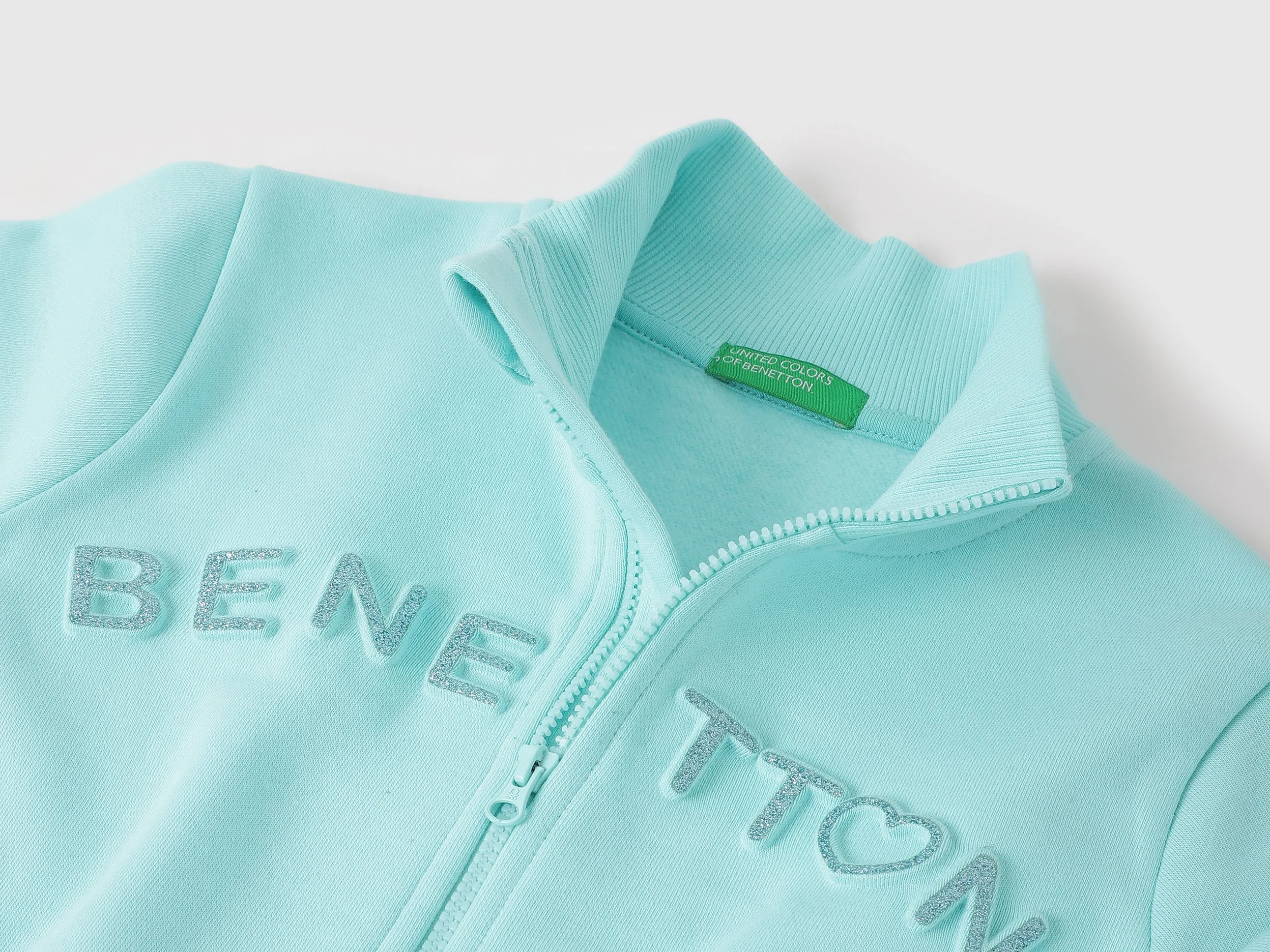 Regular Fit High Neck Embossed Sweatshirts