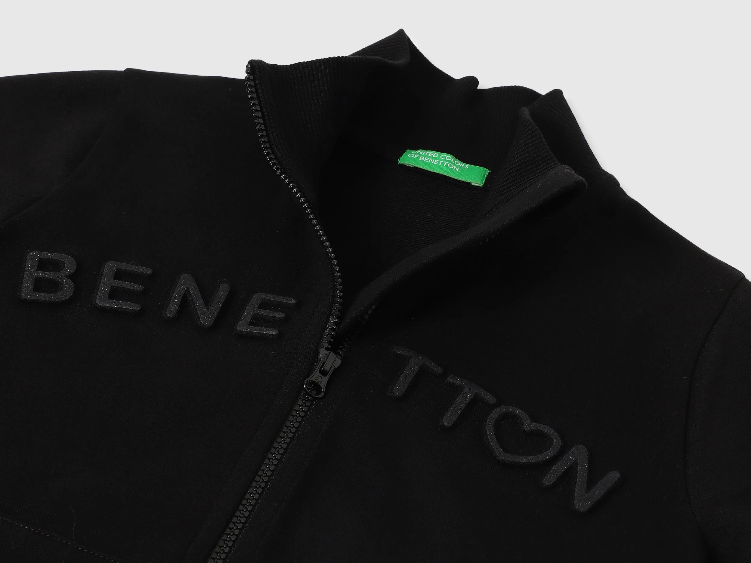 Regular Fit High Neck Embossed Sweatshirts