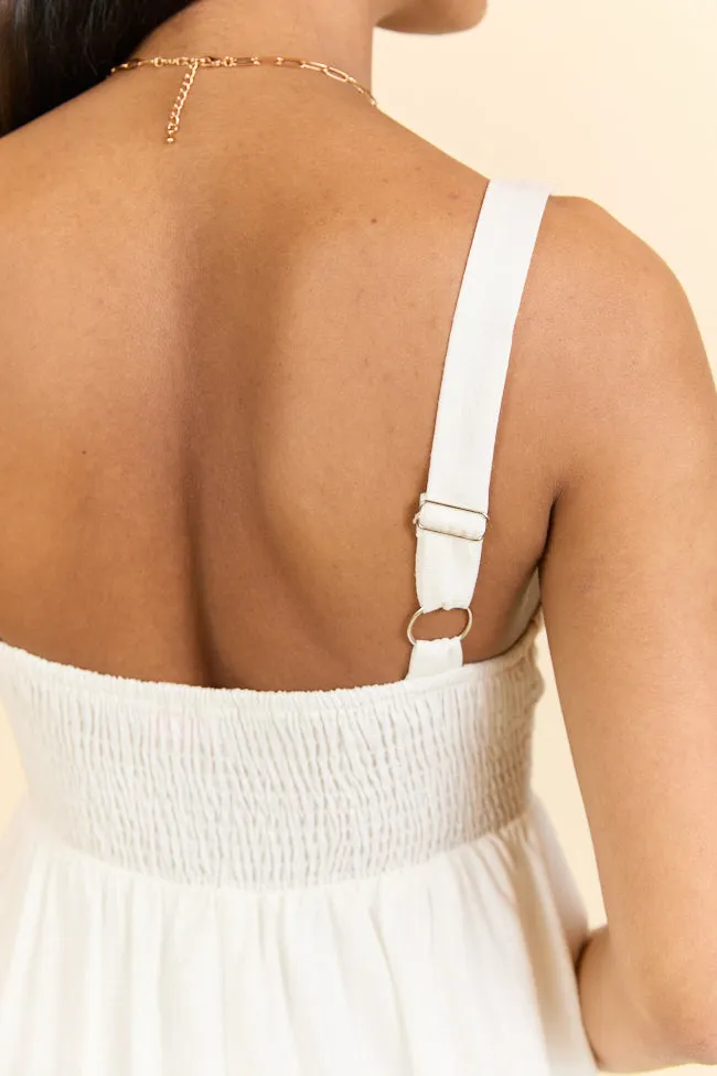 Rings A Bells White V-Neck Mini Dress