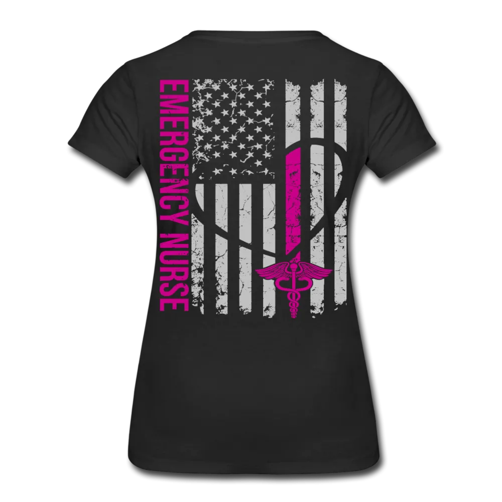 RN Nurse Flag Women’s Premium T-Shirt (No Name On Front)