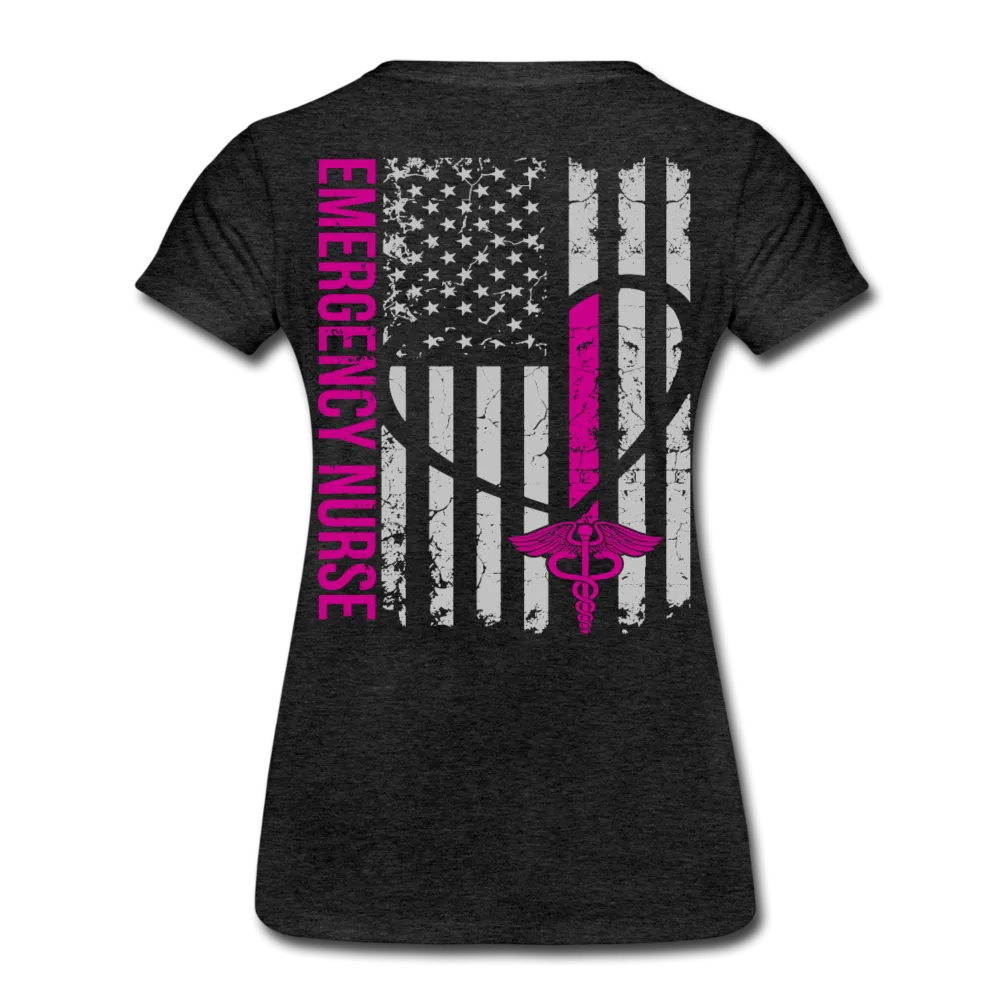 RN Nurse Flag Women’s Premium T-Shirt (No Name On Front)