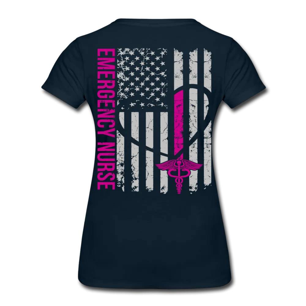 RN Nurse Flag Women’s Premium T-Shirt (No Name On Front)