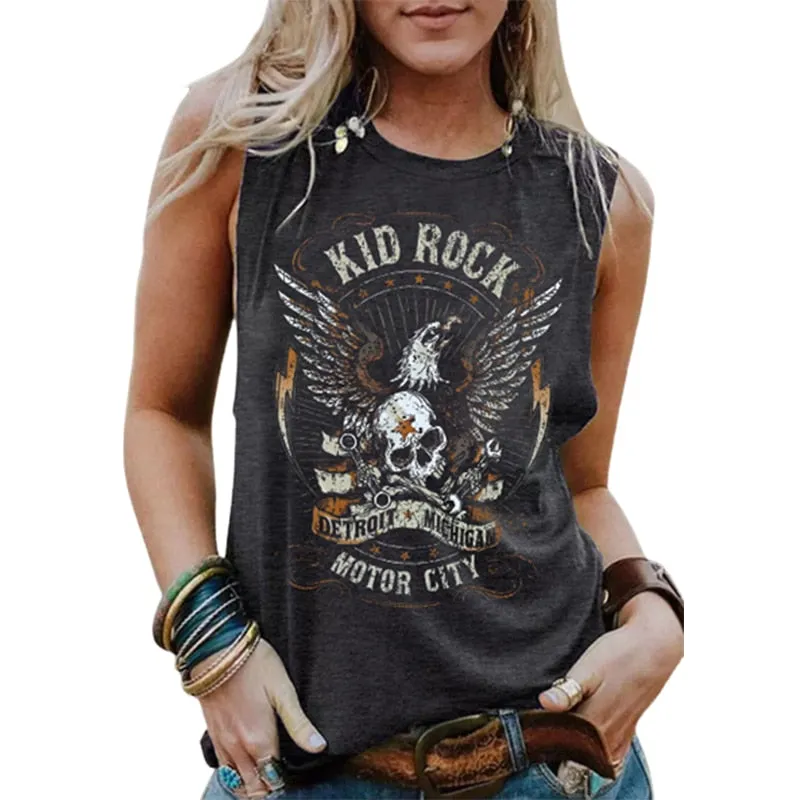 Rock Skeleton Eagle Tank Top