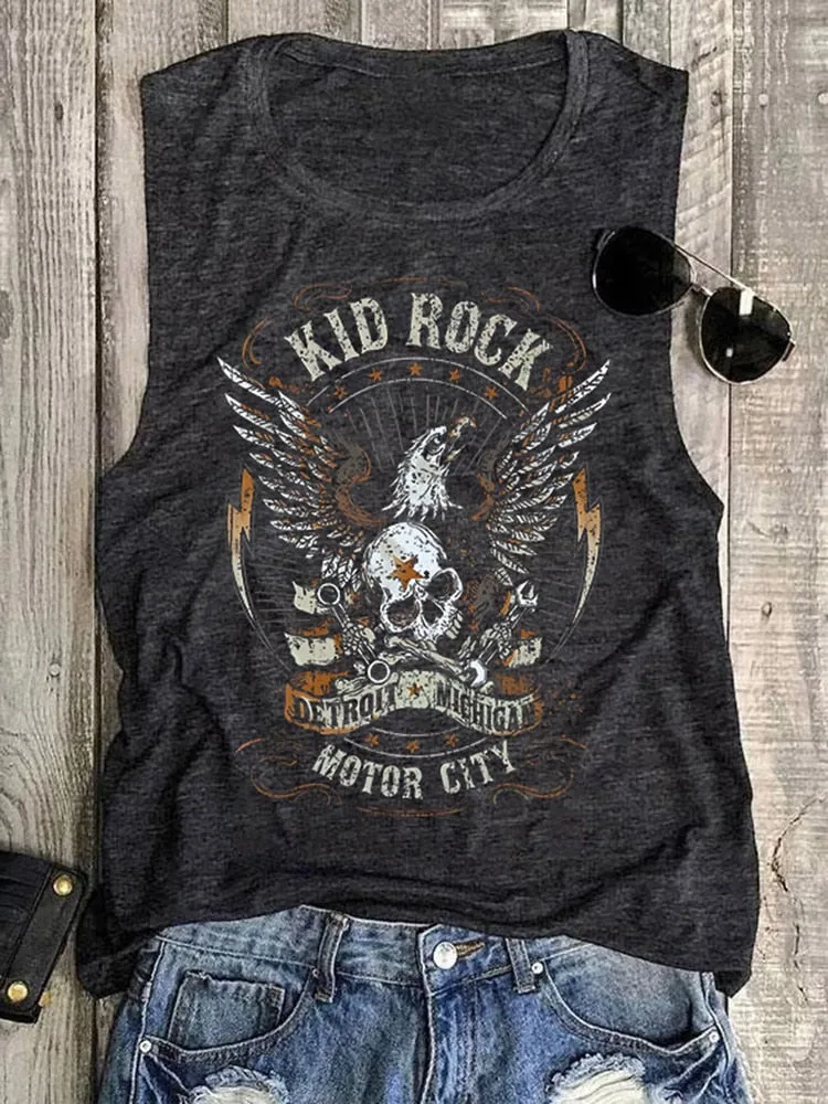 Rock Skeleton Eagle Tank Top