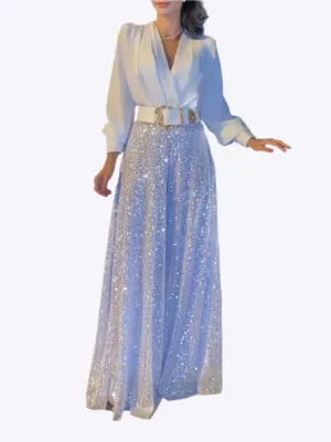 Rosina - Radiant Sequin Detail Woman's Evening Dress