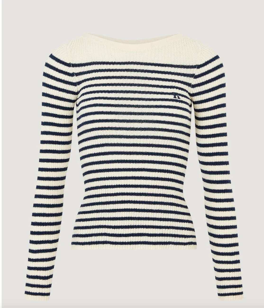 Rouje Cream/Black Classic Breton Mylene Striped Sweater UK 8