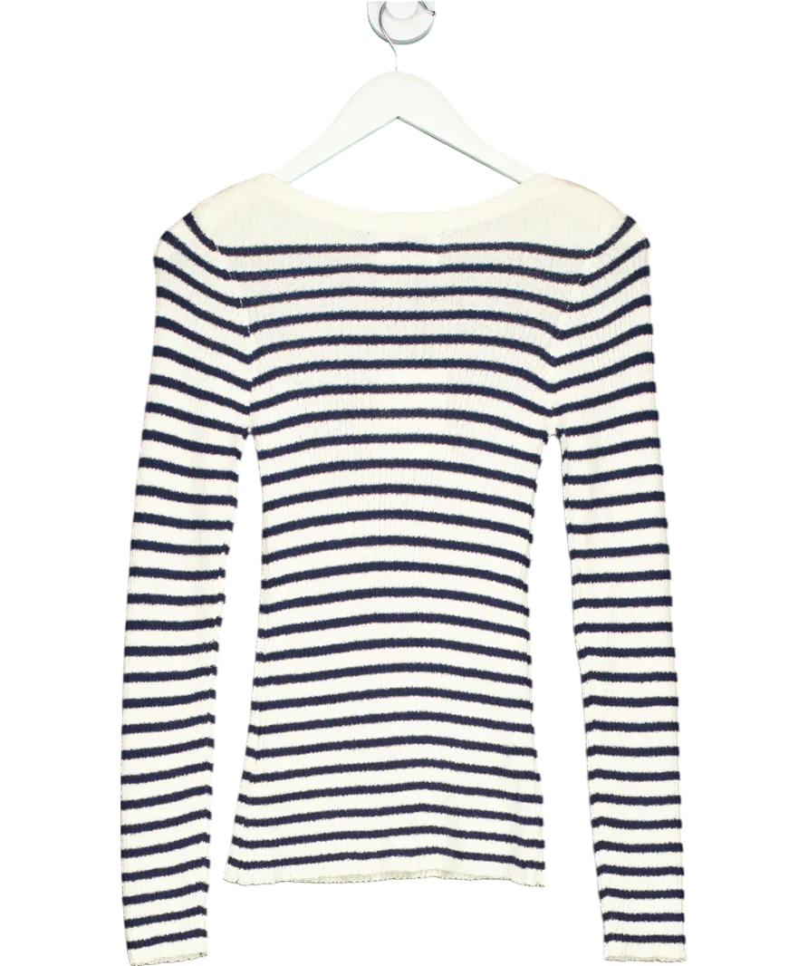 Rouje Cream/Black Classic Breton Mylene Striped Sweater UK 8