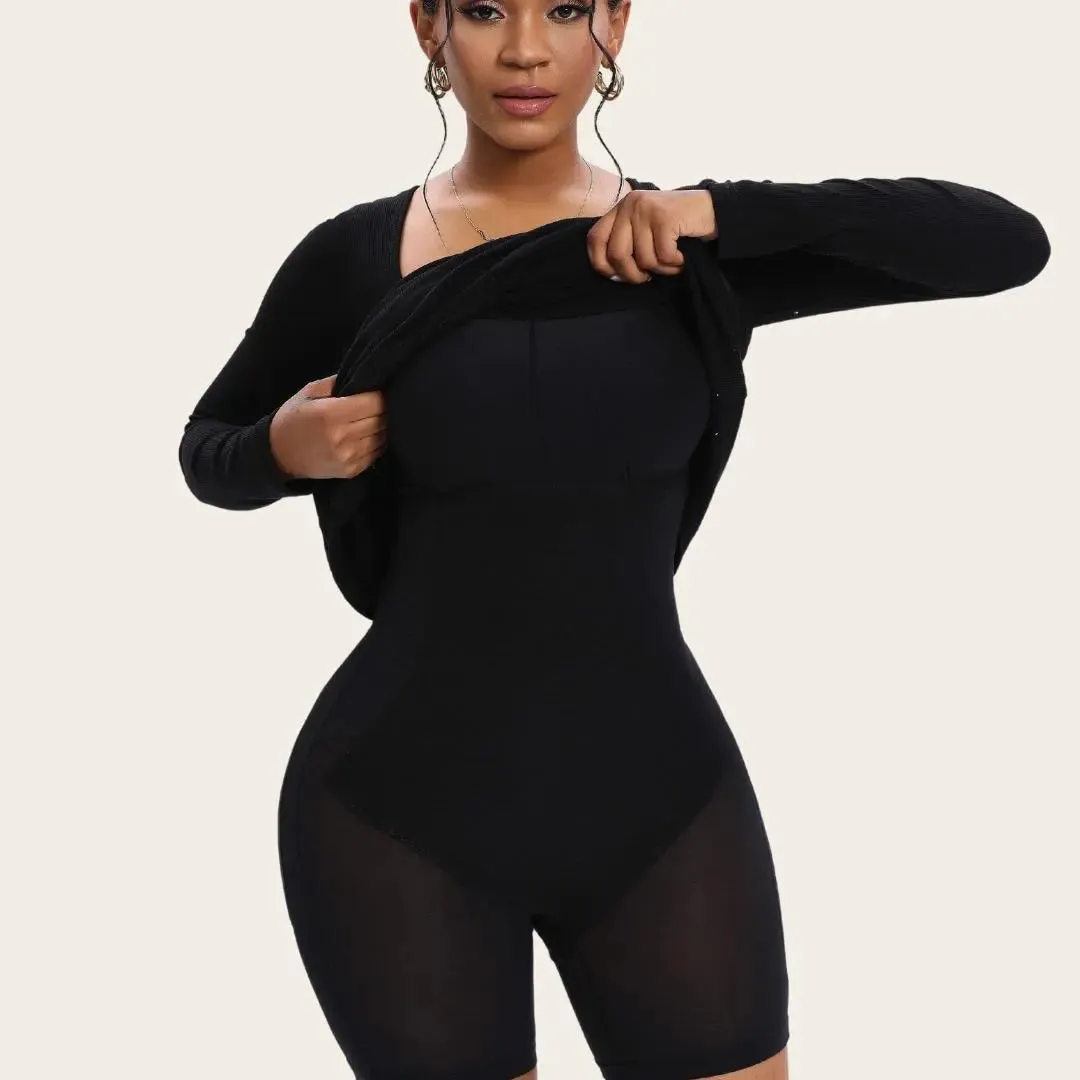 Sabina - Ultra Flattering Design Woman's Long Sleeve Shapewear Jurk