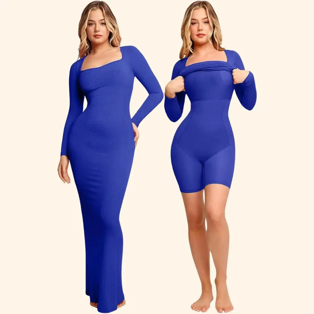 Sabina - Ultra Flattering Design Woman's Long Sleeve Shapewear Jurk