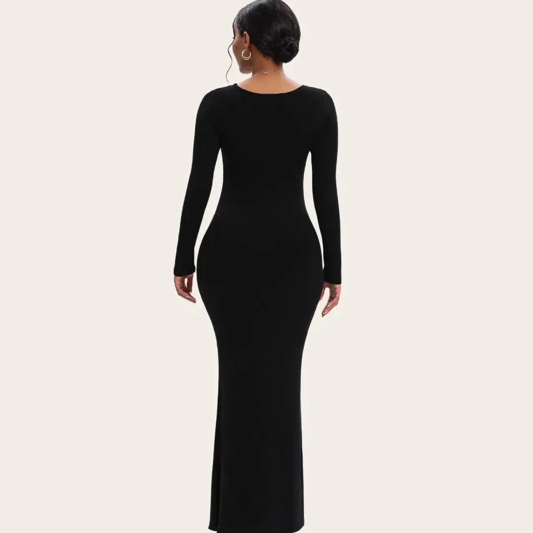 Sabina - Ultra Flattering Design Woman's Long Sleeve Shapewear Jurk