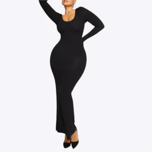 Sabina - Ultra Flattering Design Woman's Long Sleeve Shapewear Jurk