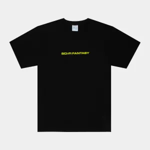 SCI-FI FANTASY TEXTURED LOGO TEE - BLACK