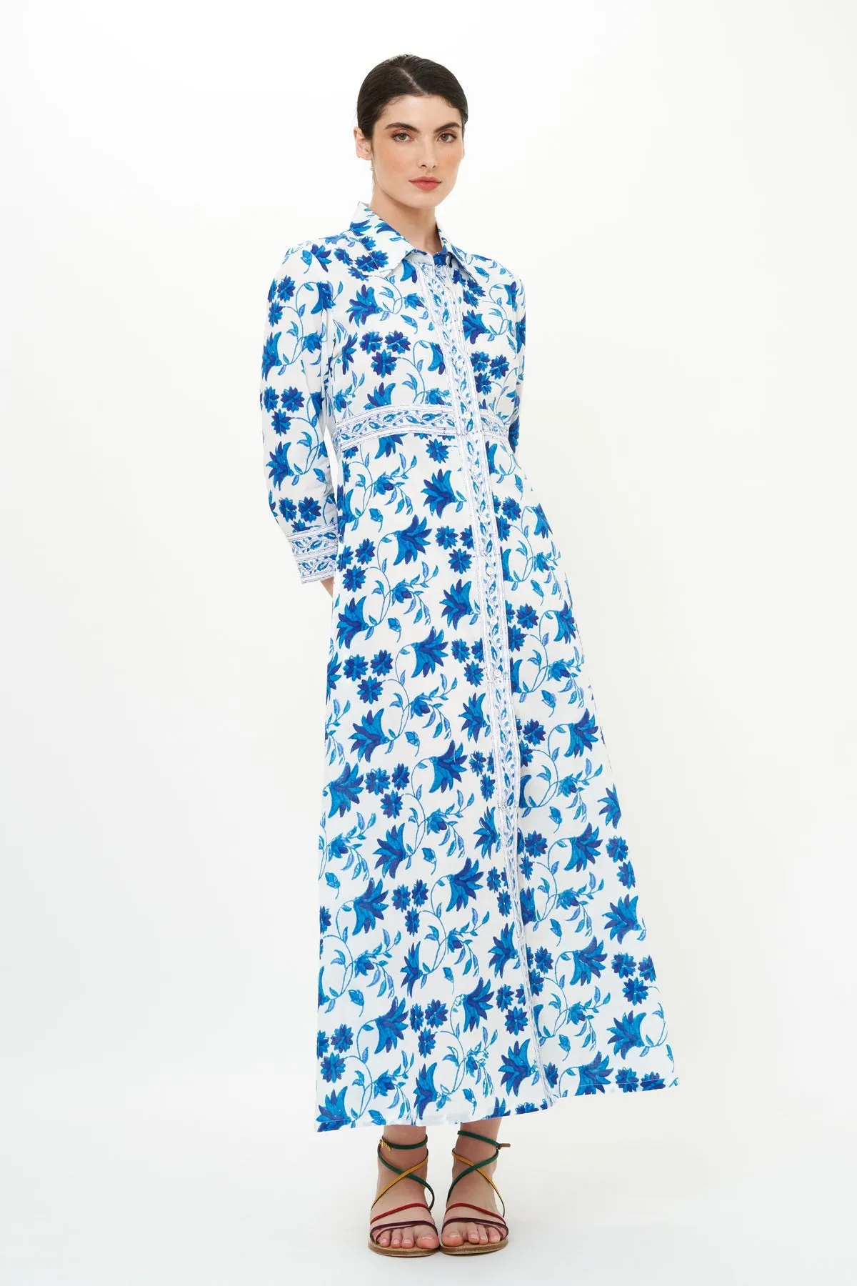 Shirt Dress Maxi - Marion Blue
