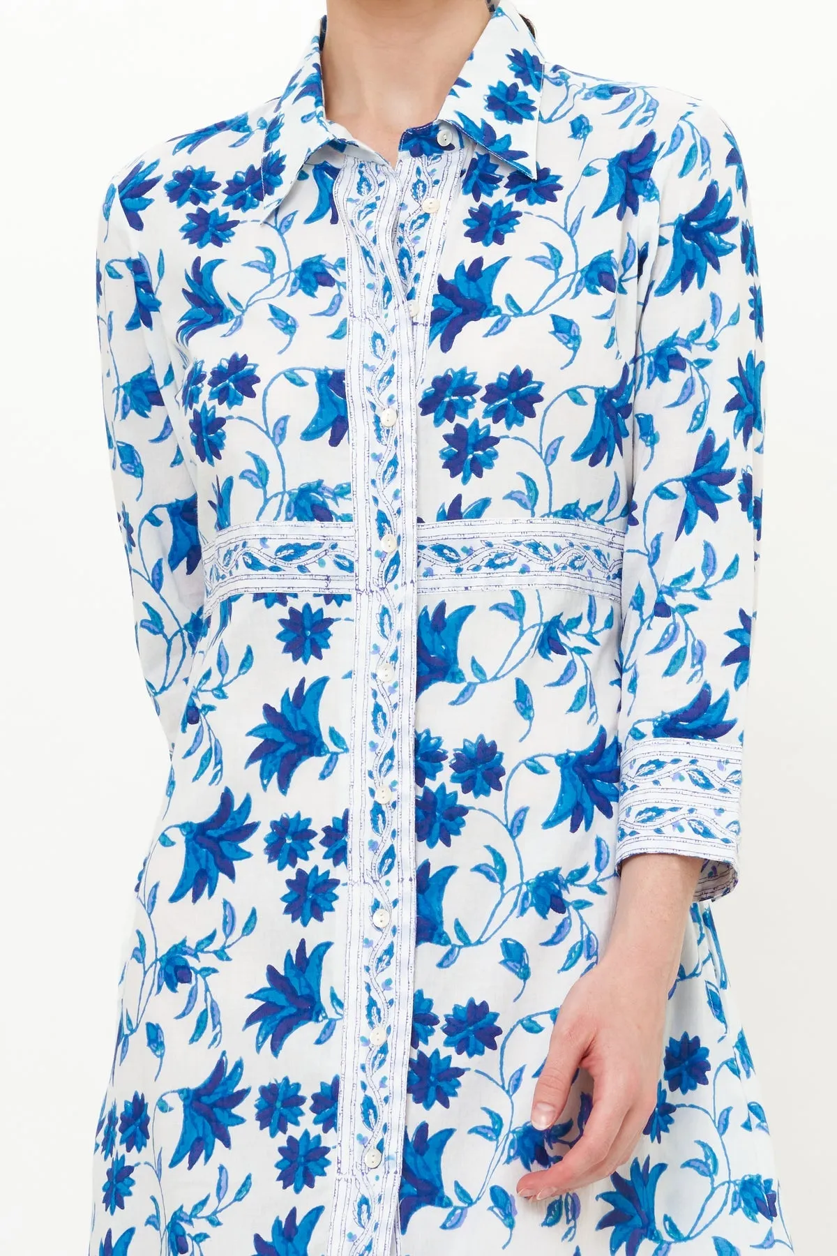 Shirt Dress Maxi - Marion Blue