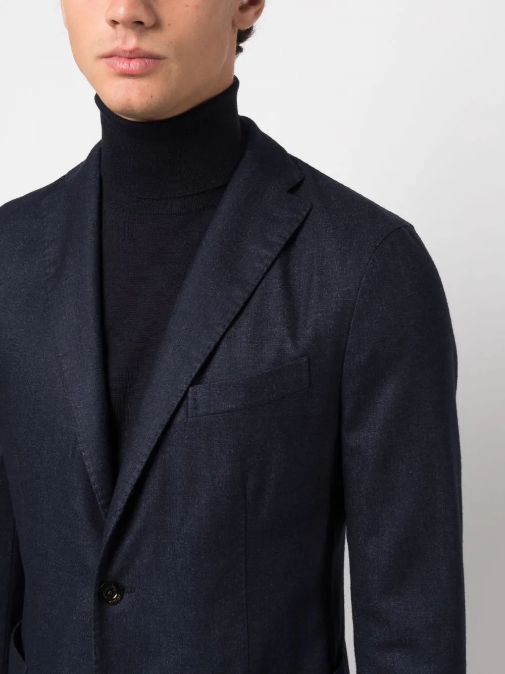 Single-Breasted Wool-Blend Blazer