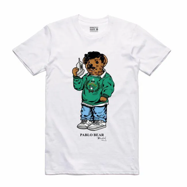 Streetwear on Demand BEAR PABLO TEE WHITE