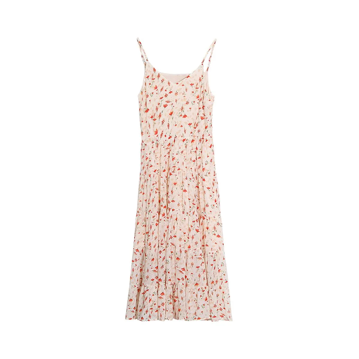 Stylish Beach Calf-length Strappy Camisole Dress