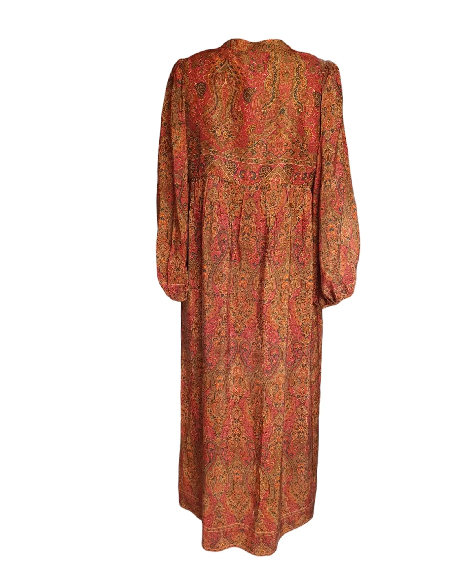 Sundance Revival Dress - red with tangerine and gold paisley