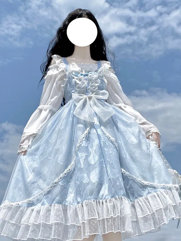 Sweet Lolita Dress Lace Ruffle Hemline JSK