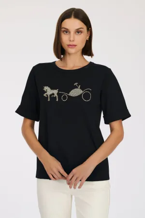 T-shirt logo strass et stud