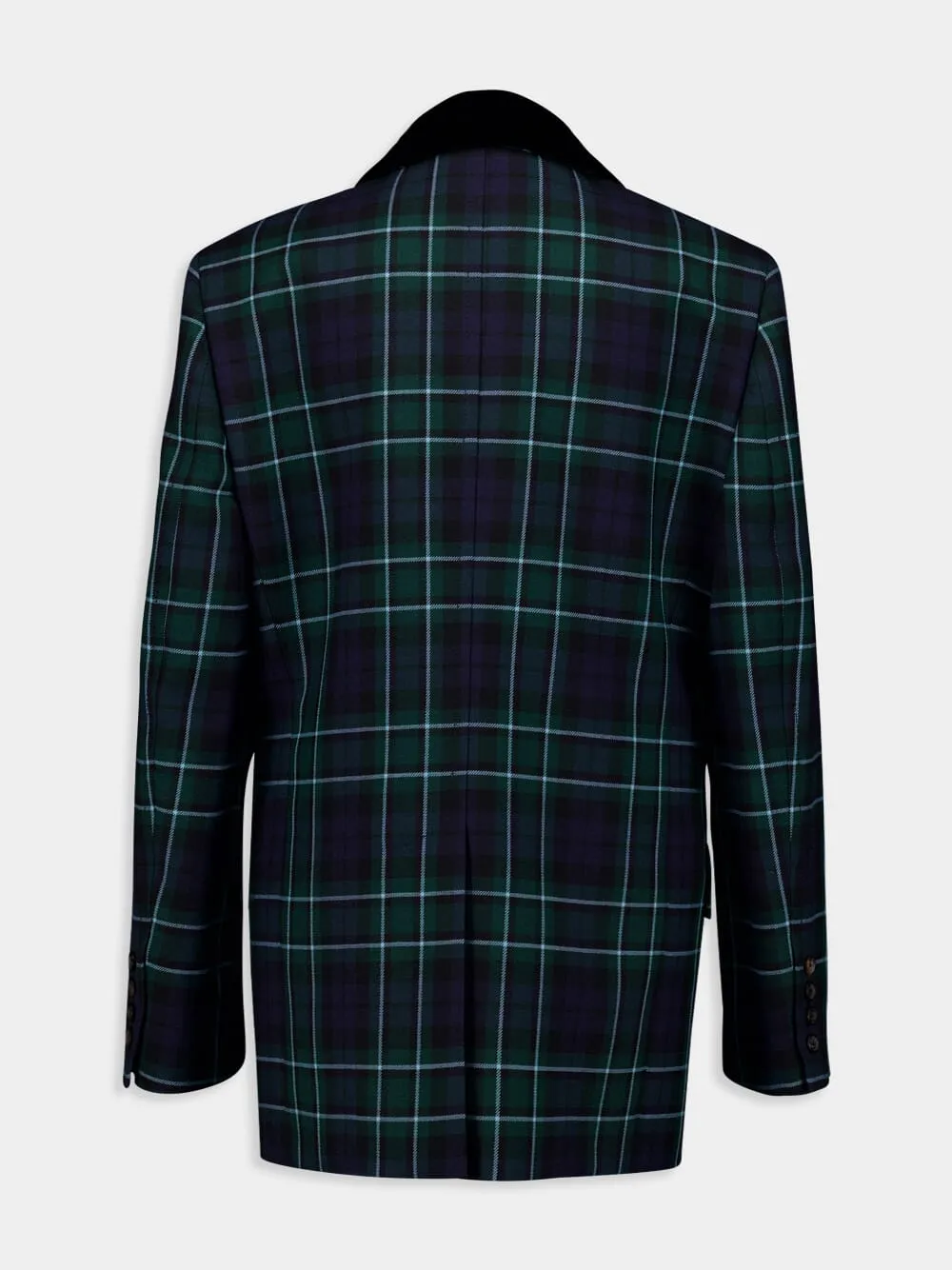 Tartan Wool Single-Breasted Blazer