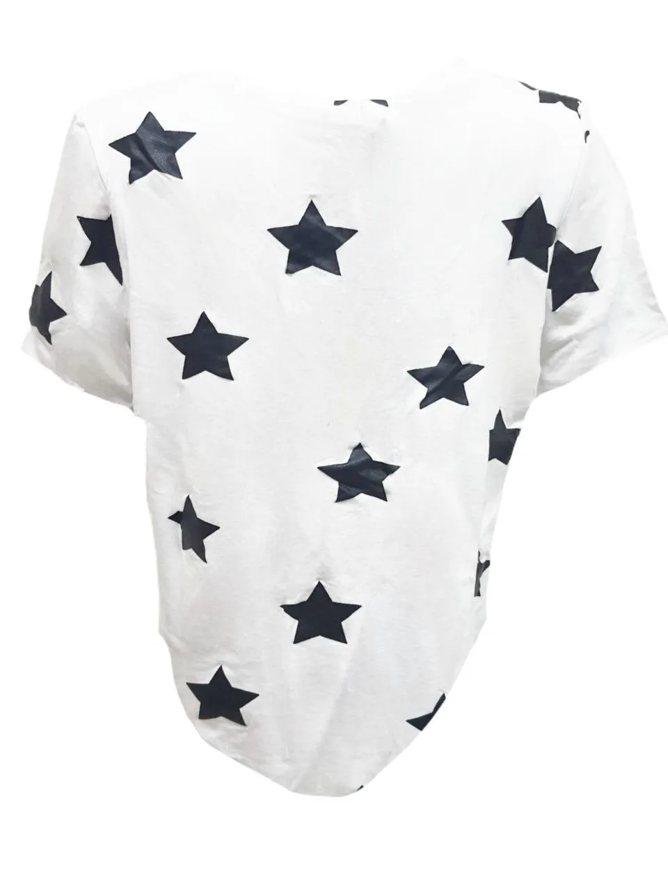 TEREZ Girl's White Stars Foil T-Shirt #11927773 Large NWT