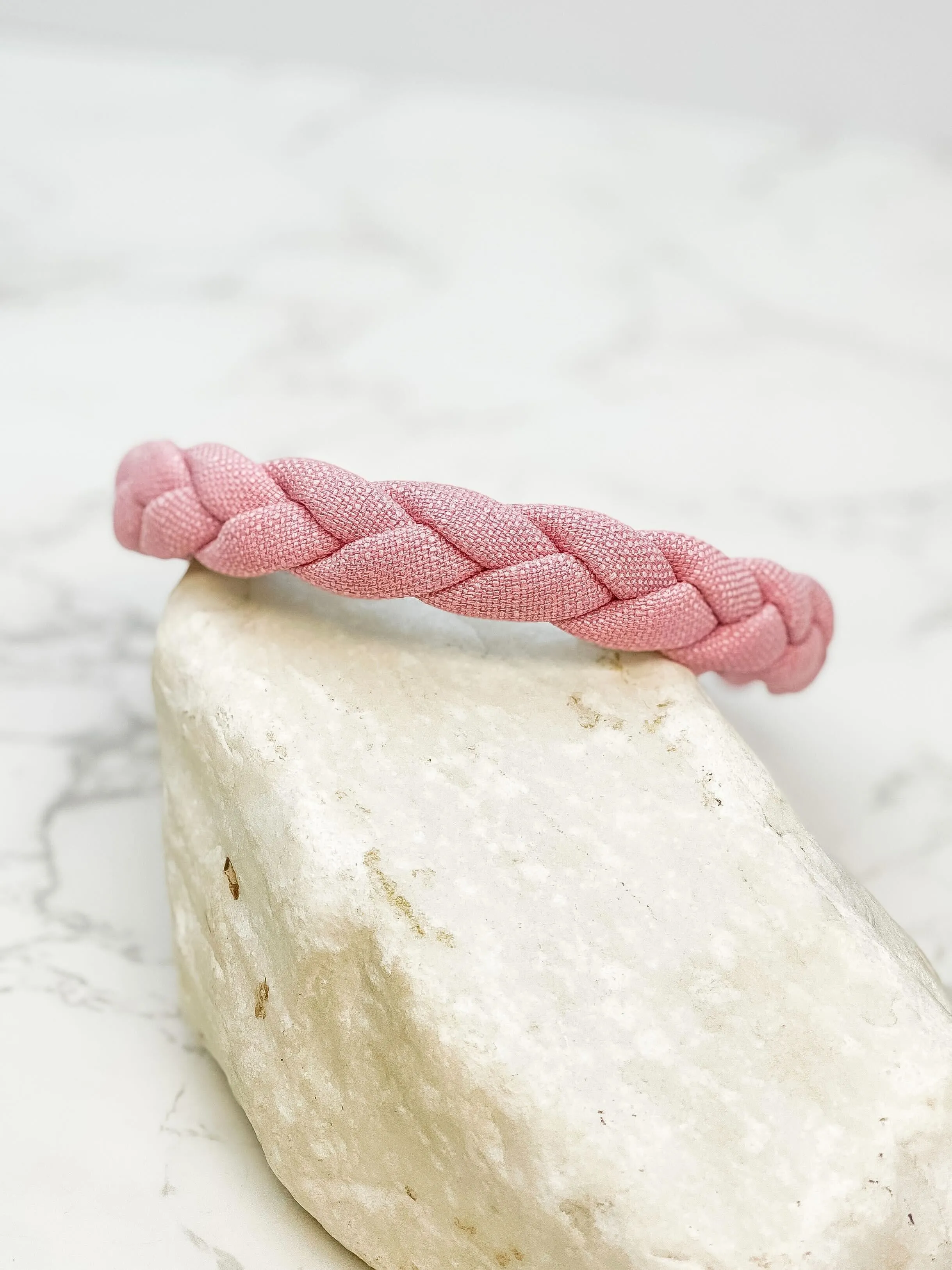 Textured Braid Headband - Pink
