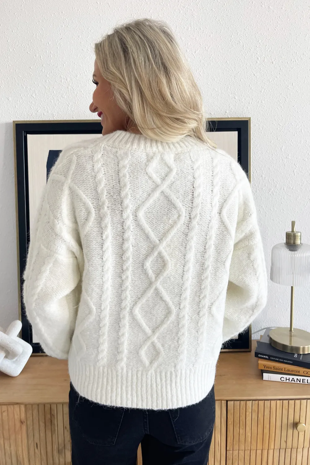 Textured Cable Knit Sweater