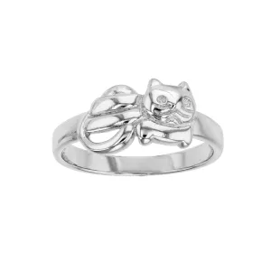 Textured Cat Ring (Silver)