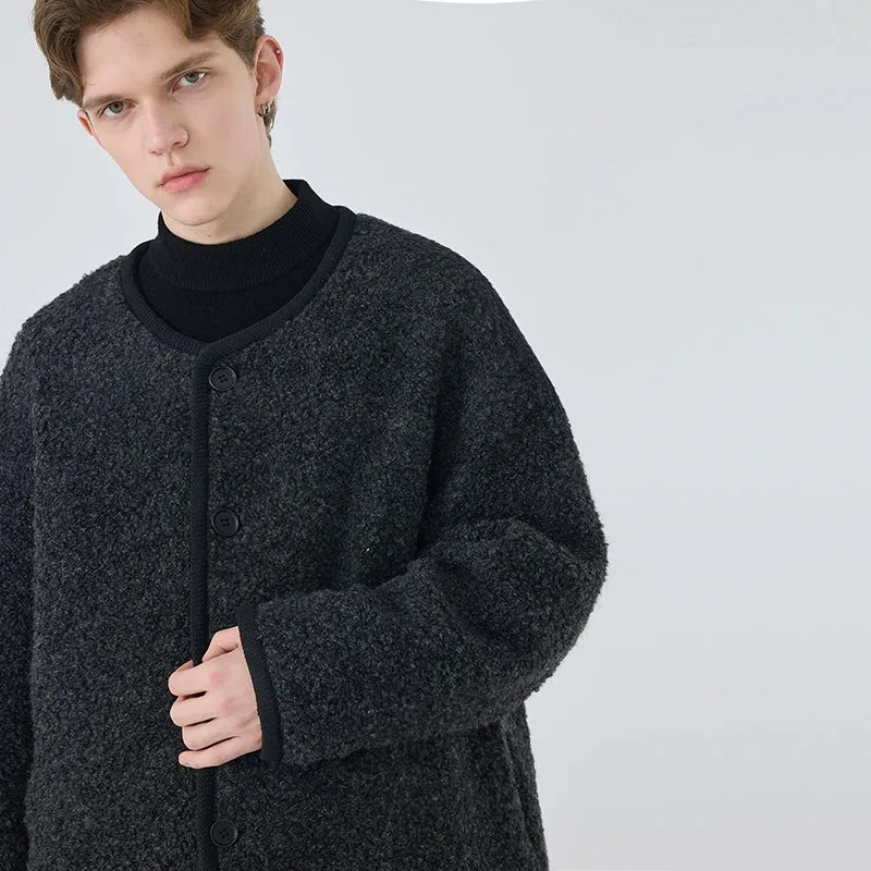 Textured Dark Gray Cardigan