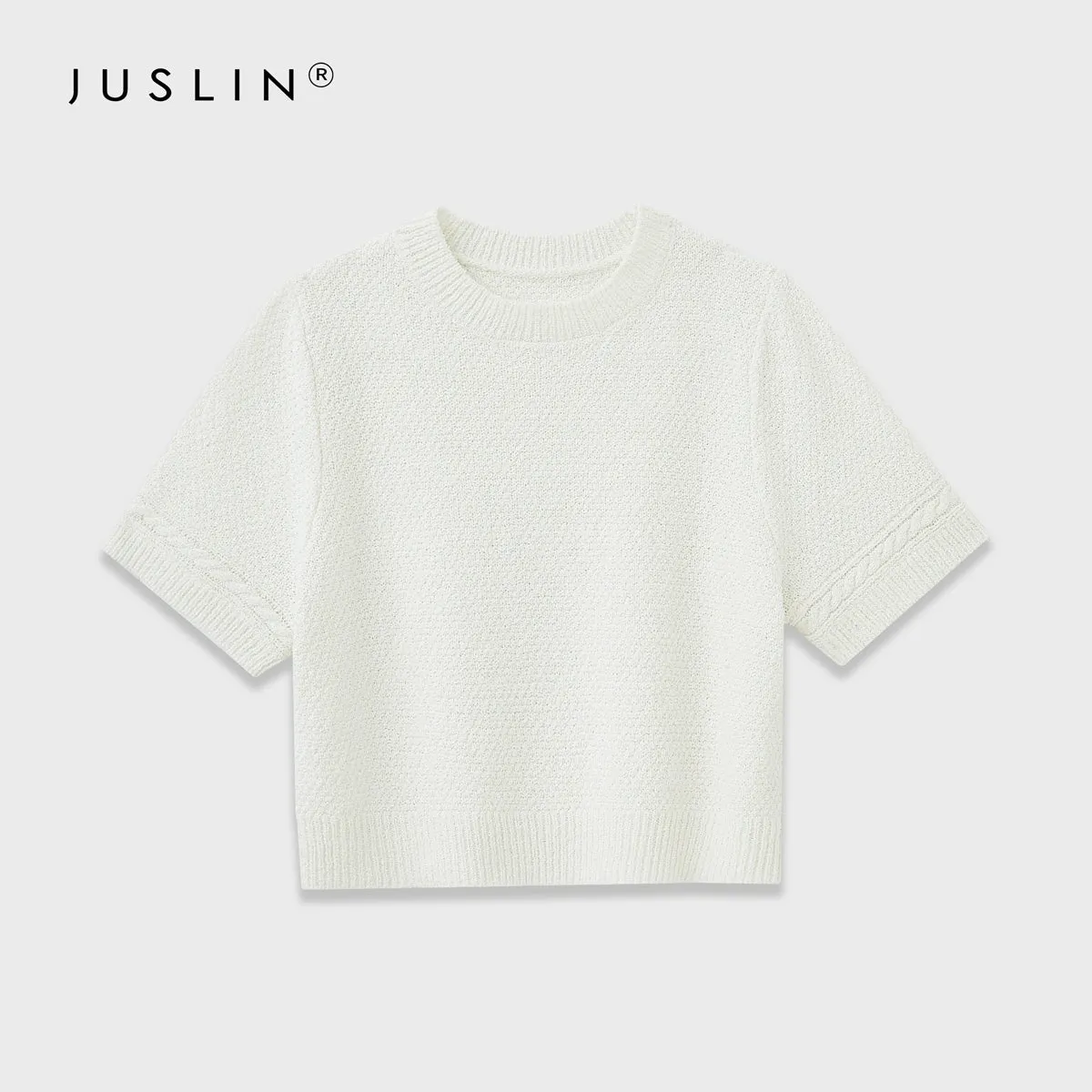 Textured Knit Short-Sleeve Cardigan