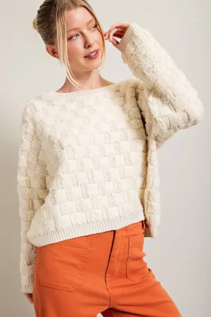 Textured Knit Sweater - Oatmeal