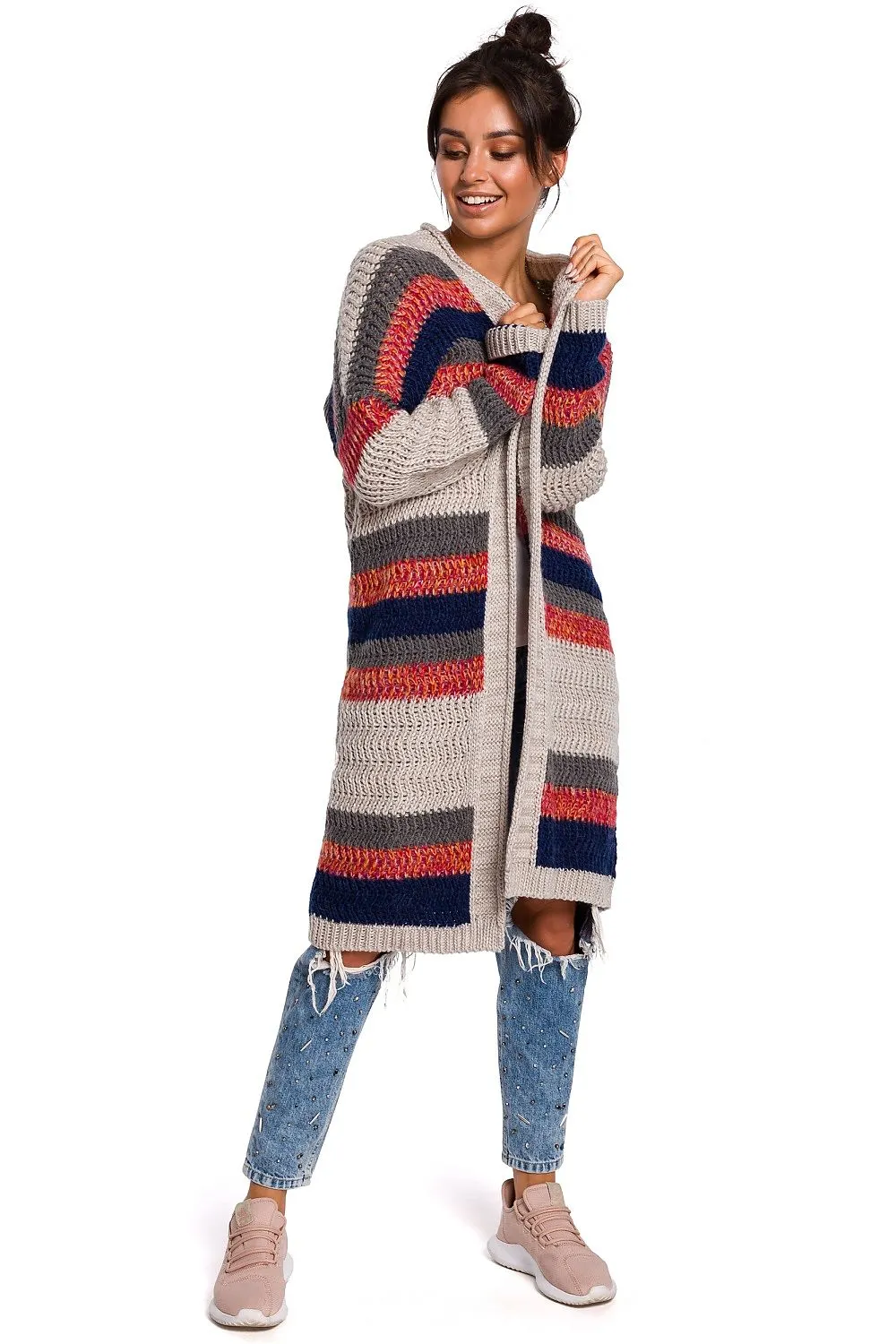 Textured Longline Knit Cardigan