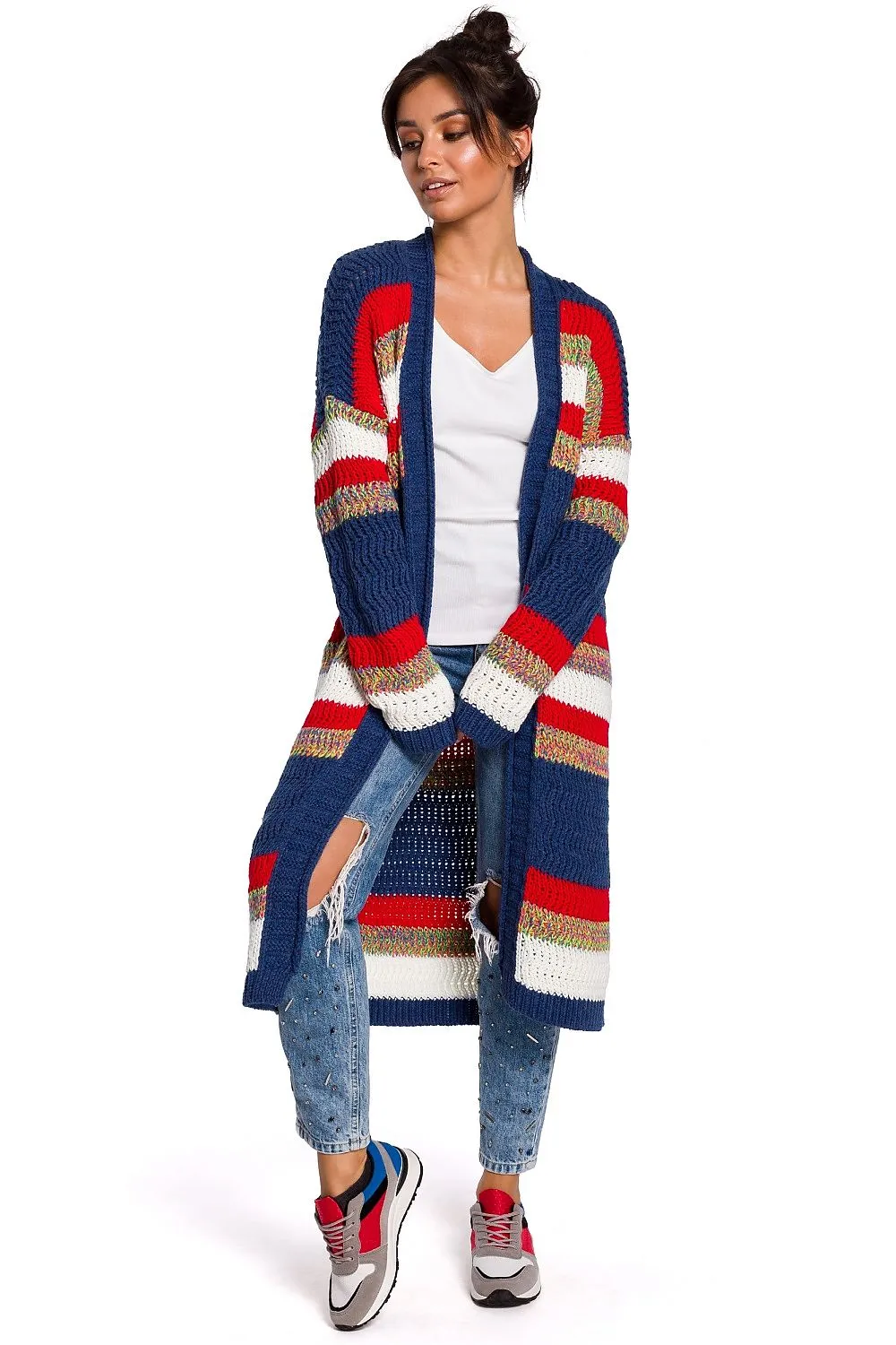Textured Longline Knit Cardigan