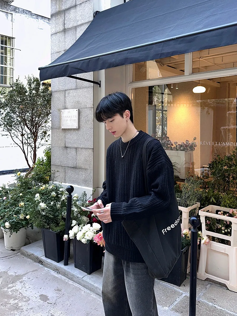 Textured Round Neck Sweater