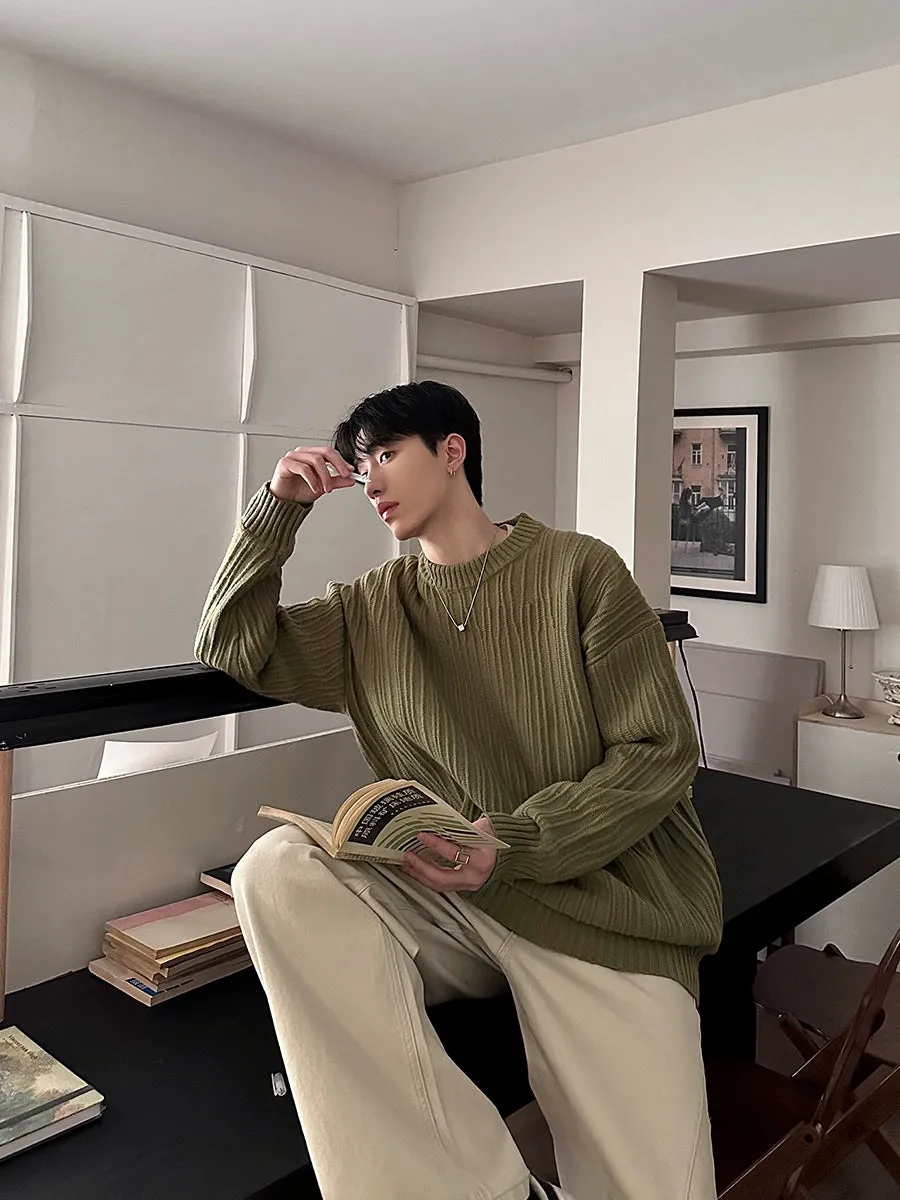 Textured Round Neck Sweater