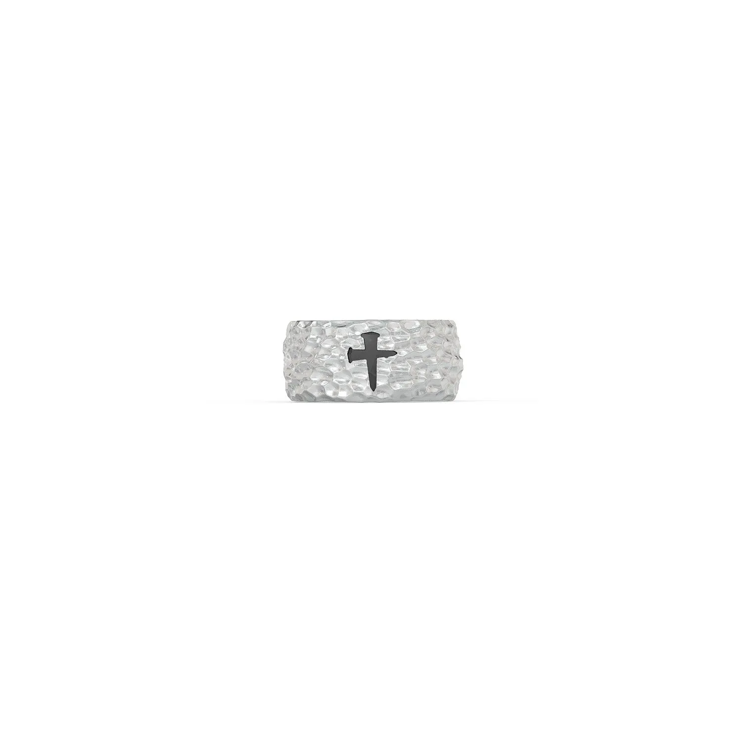 Textured Spike Cross Ring