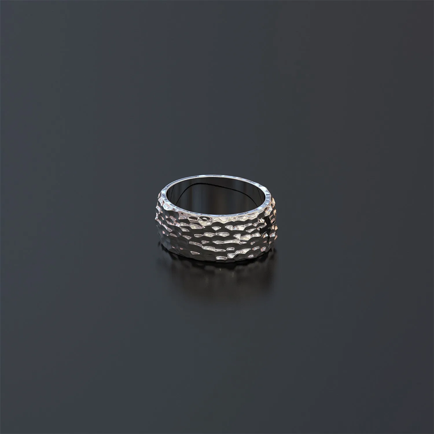 Textured Spike Cross Ring