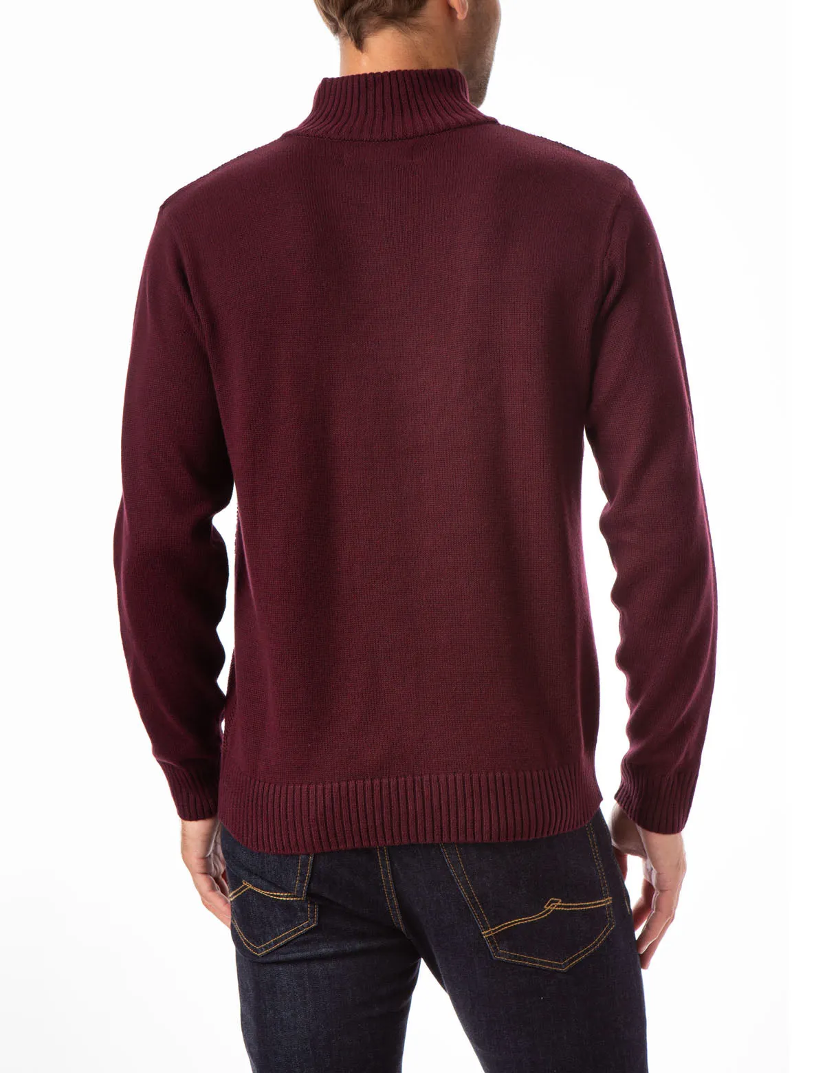 TEXTURED STRIPE 1/4 ZIP SWEATER