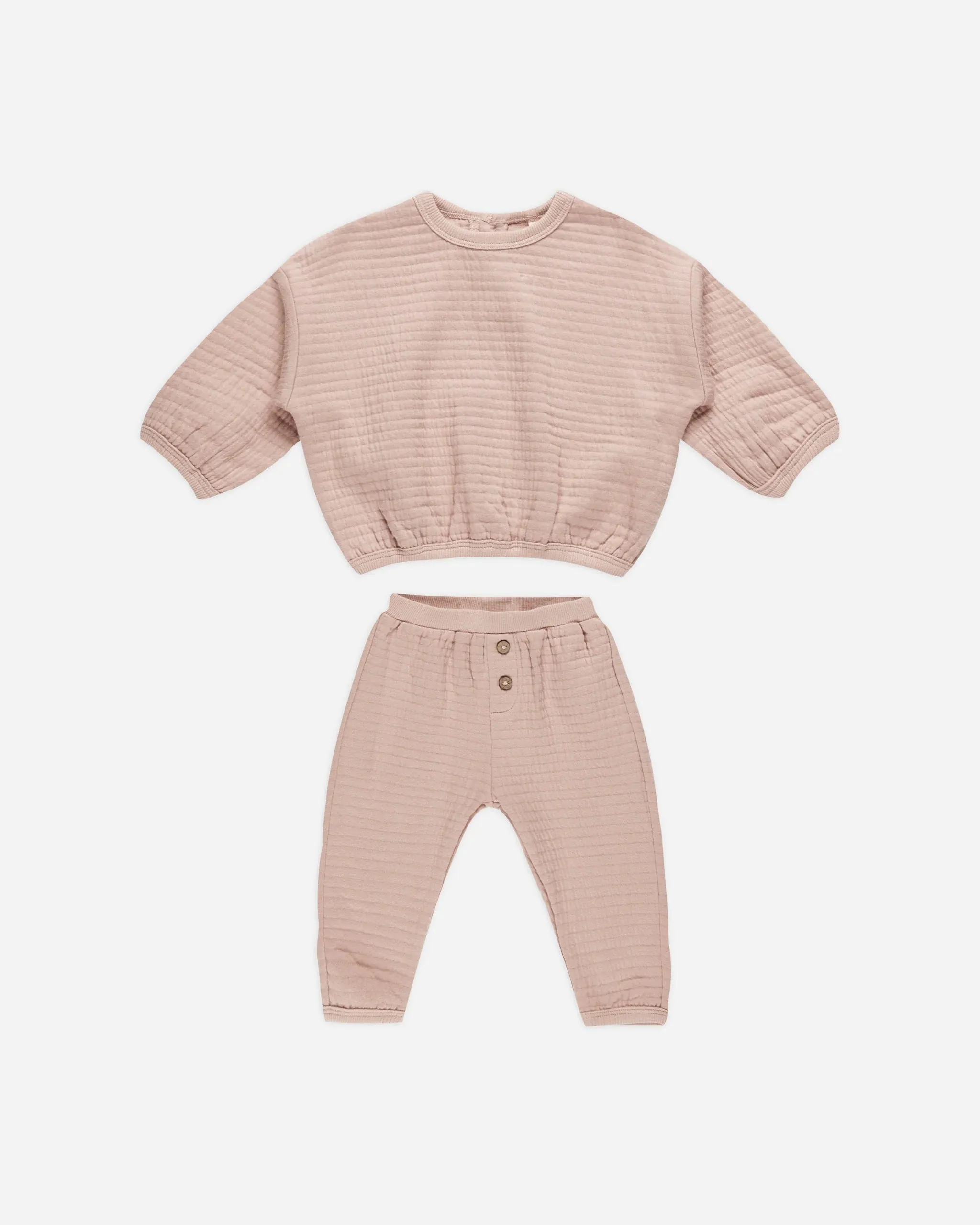 Textured Sweat Set || Blush