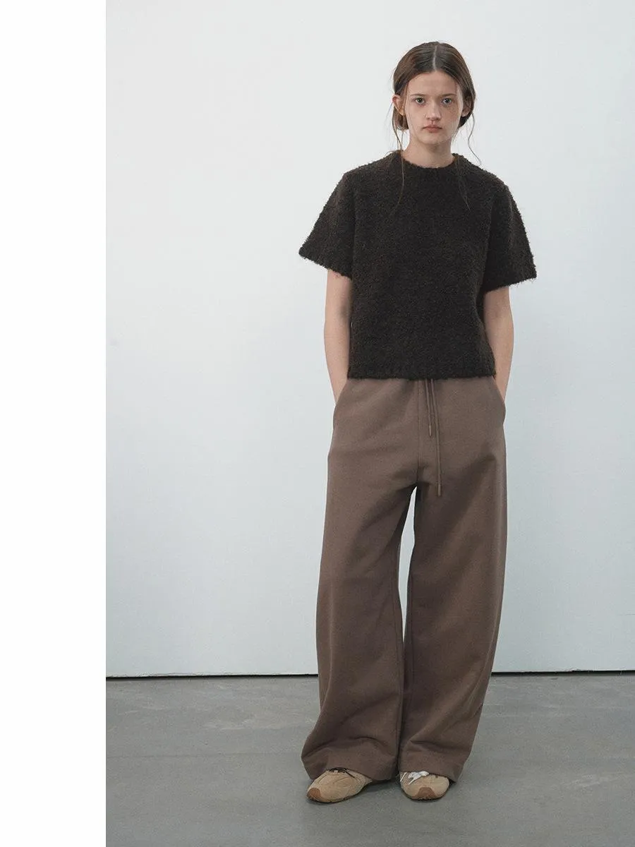Textured Wool Short-Sleeve Sweater