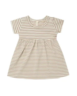The Freya Striped Dress by Quincy Mae - Warm Grey - BABY